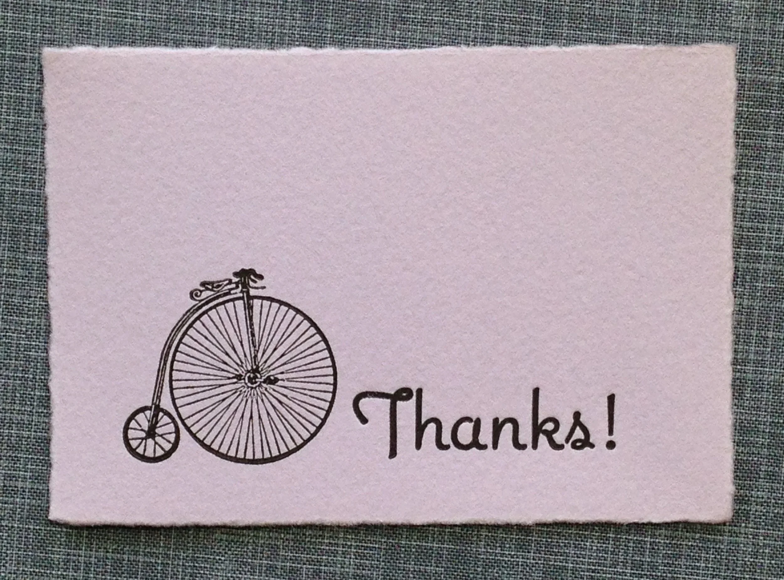 letterpress thank you card