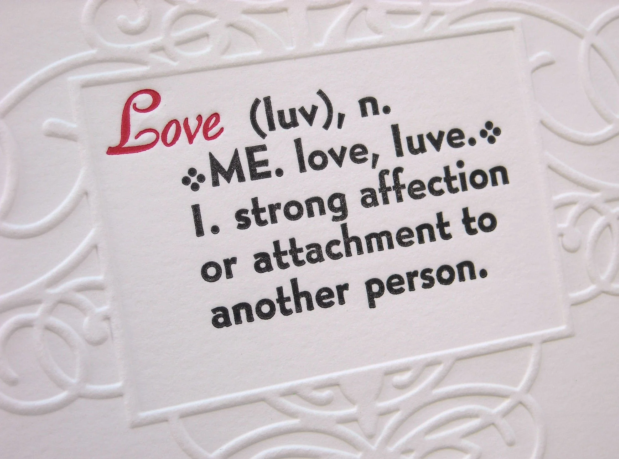 book of love valentine card