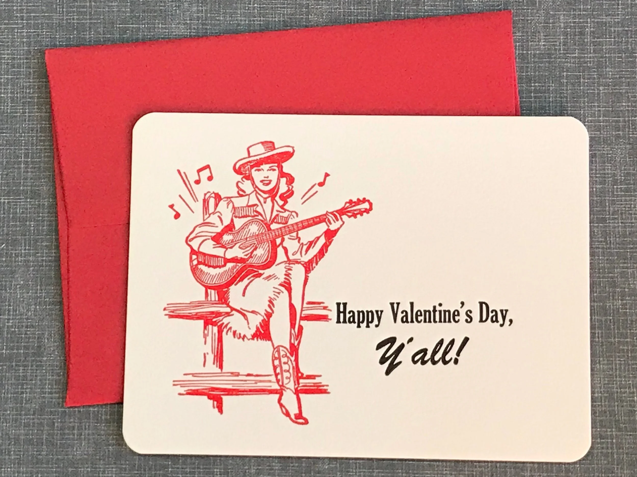 vintage cowboy valentine card