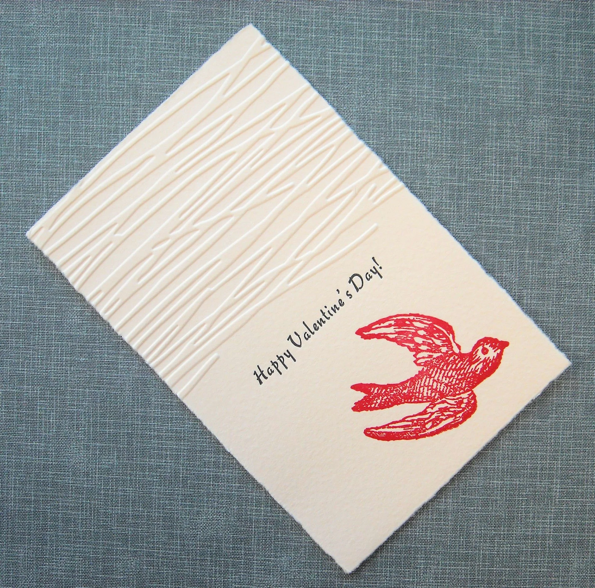 luxury hand printed valentine card