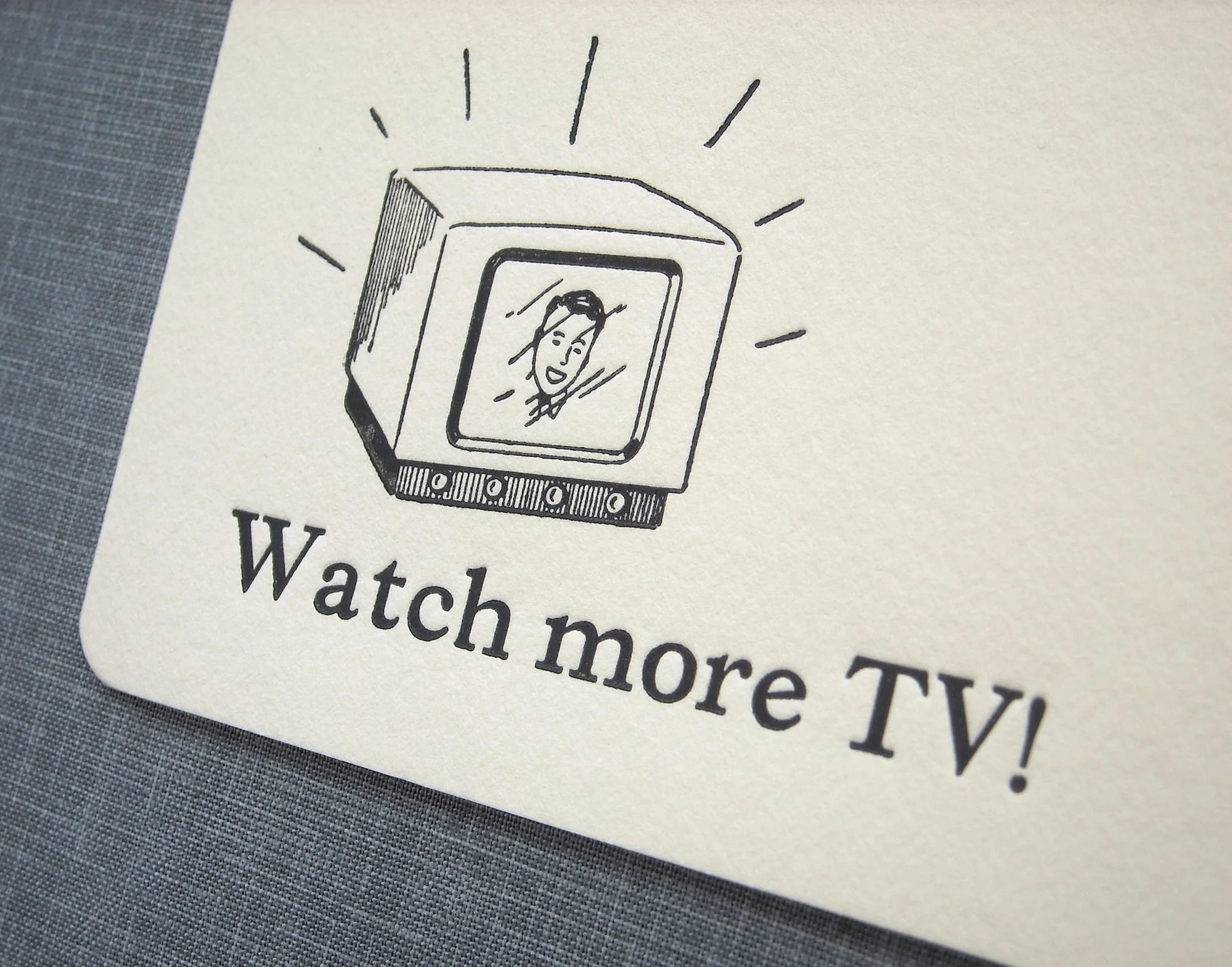 vintage television set greeting card