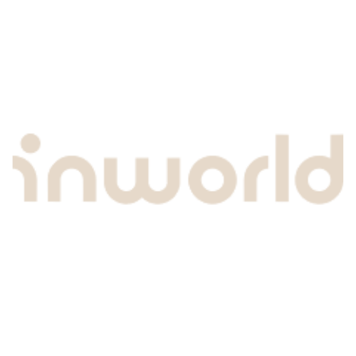 The logo of Inworld with the name written in lowercase beige letters on a black background.