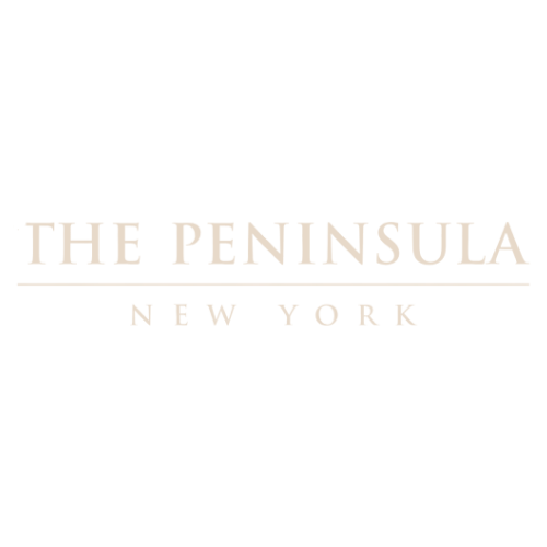 Logo with text 'The Peninsula New York' on a black background.