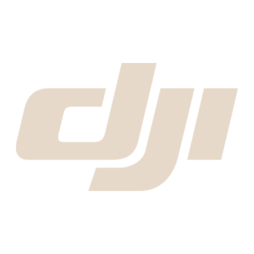 Black background with gray DJI logo in the center.
