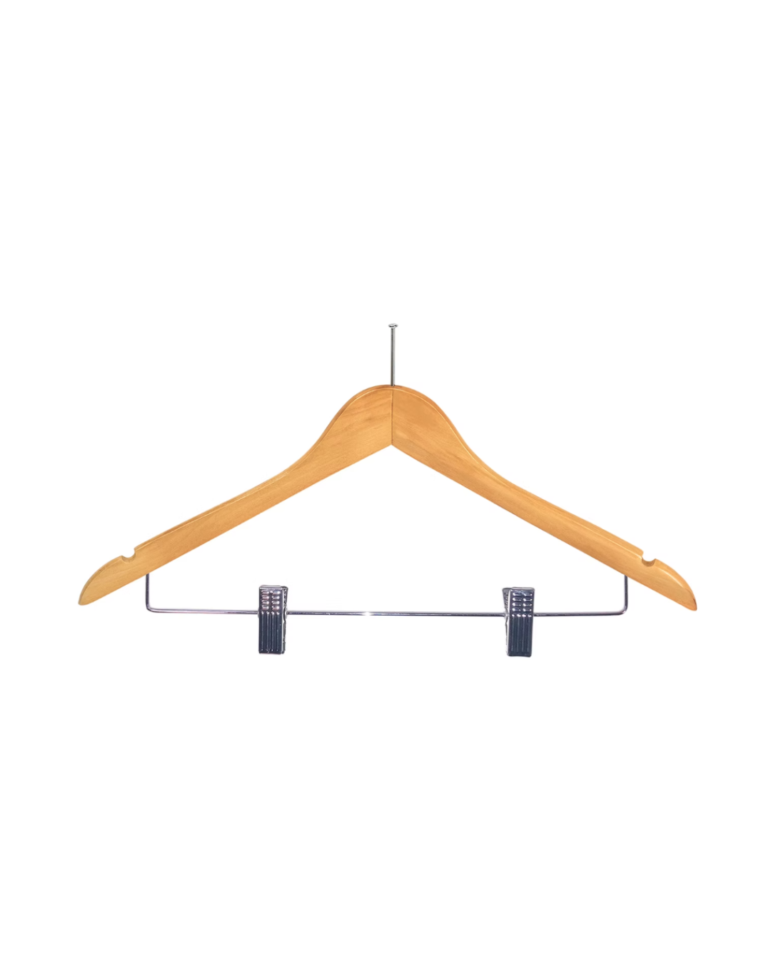 Wooden Anti-Theft Hanger With Trouser Clips (Beech)
