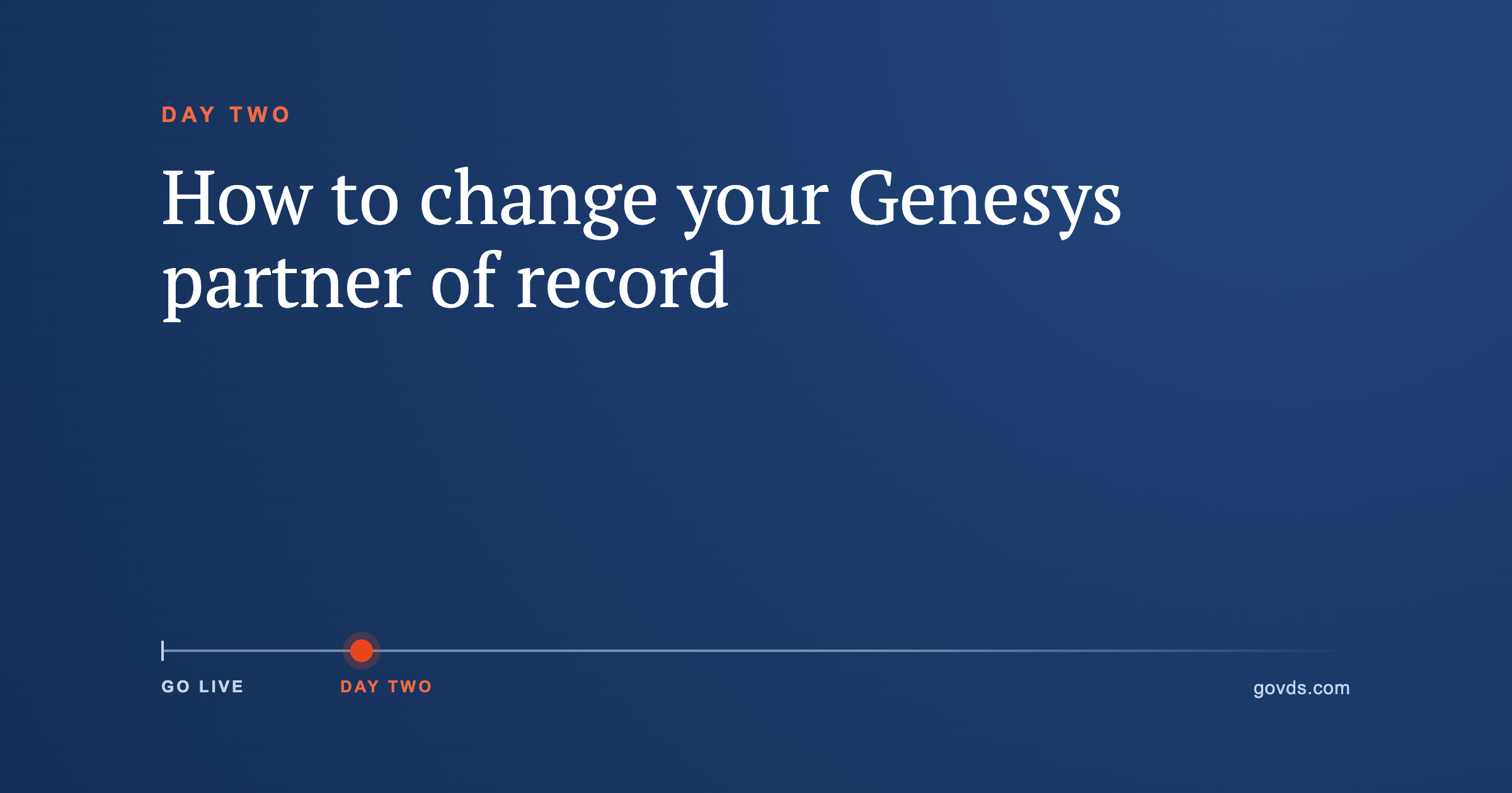 Day Two by VDS: How to Change Your Genesys Partner of Record