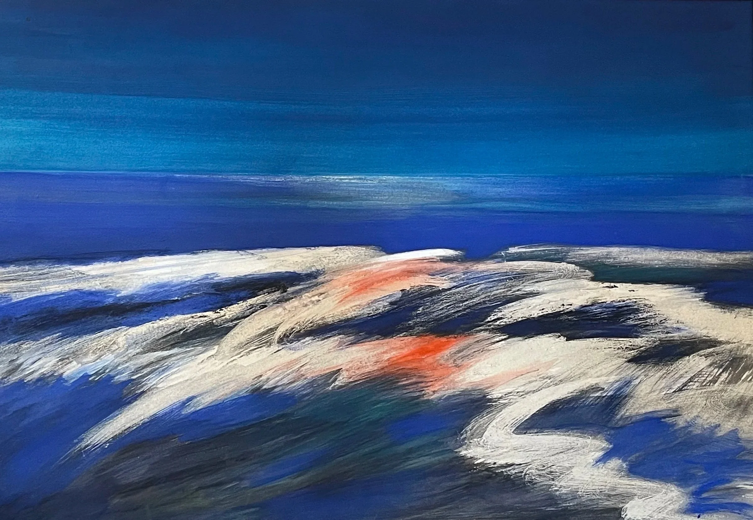 “El mar y el cielo se ven igual de azules y en
distancia parece que se unen…”

Acuarela y Guache sobre papel
70 cm x 100 cm
2018