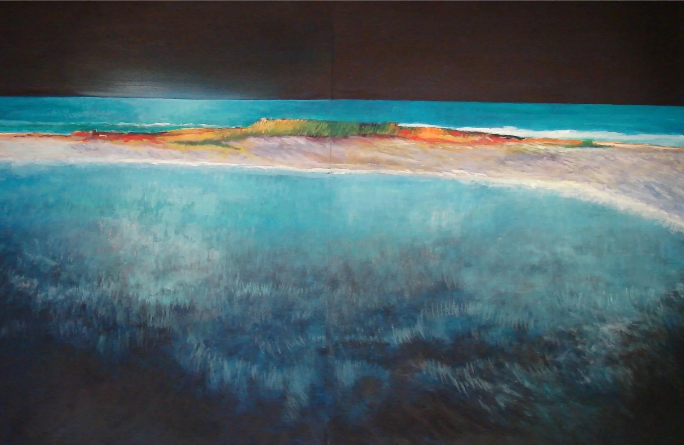 “El cielo es siempre cielo y nunca, nunca,
nunca el mar lo alcanzará…”

Oleo sobre papel
 100 cm x 140 cm
2018
