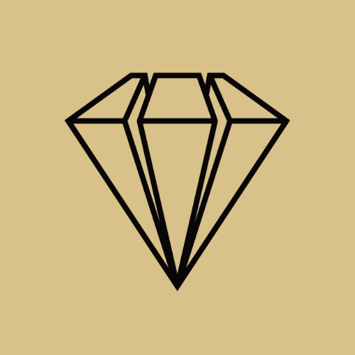 Black Diamond on a square champagne background