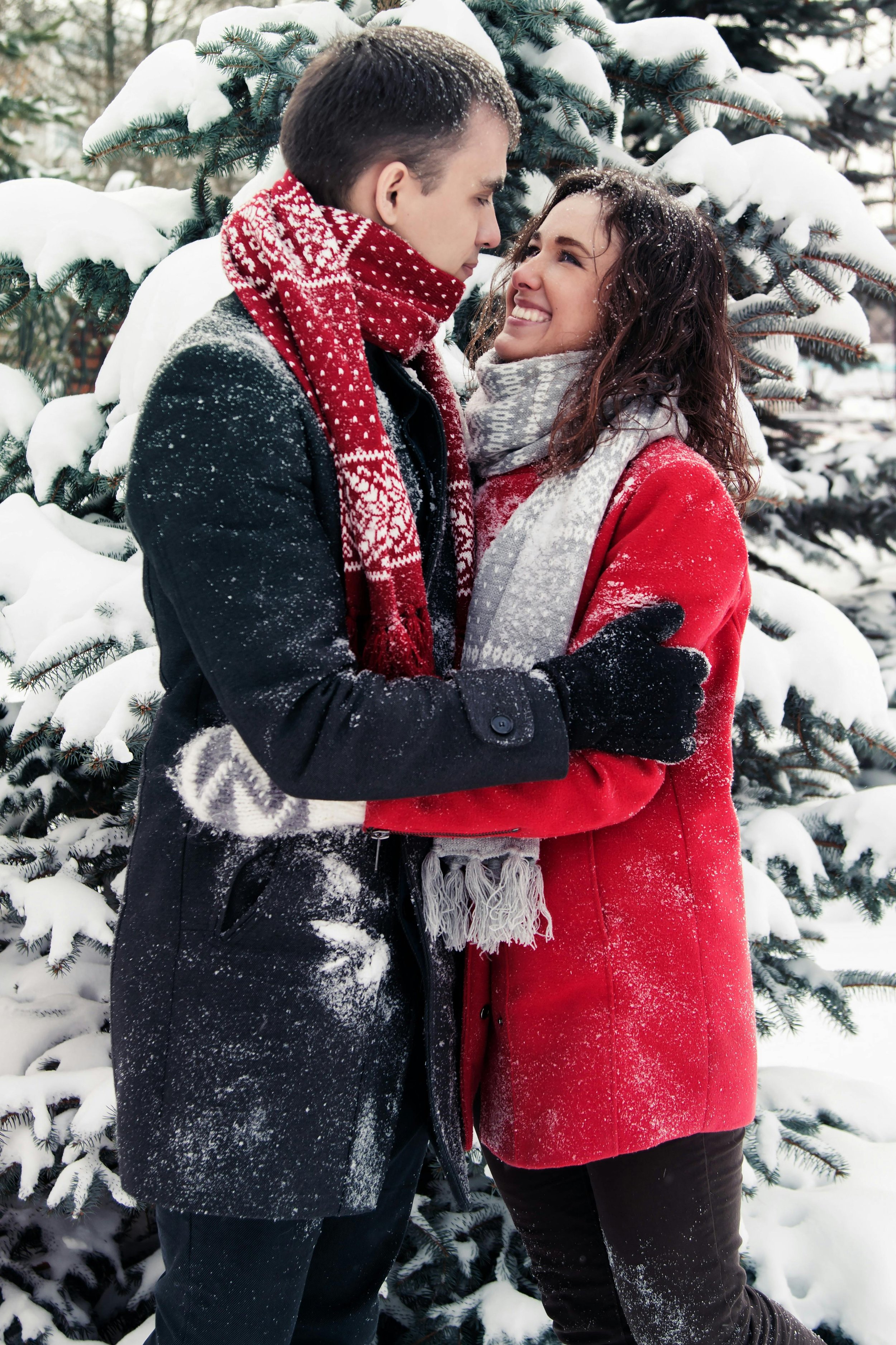 a couple in the winter