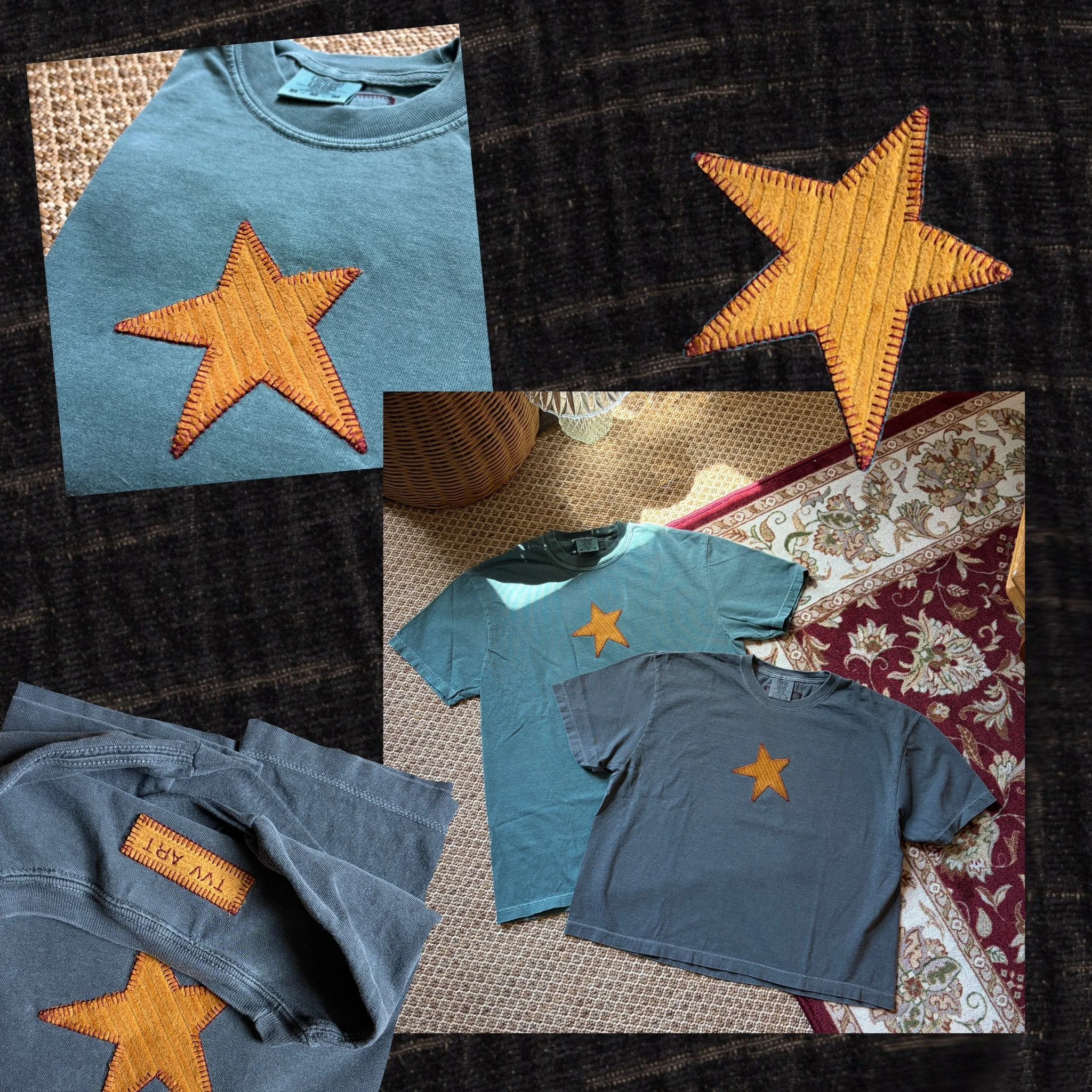 Corduroy Applique Star T-Shirt