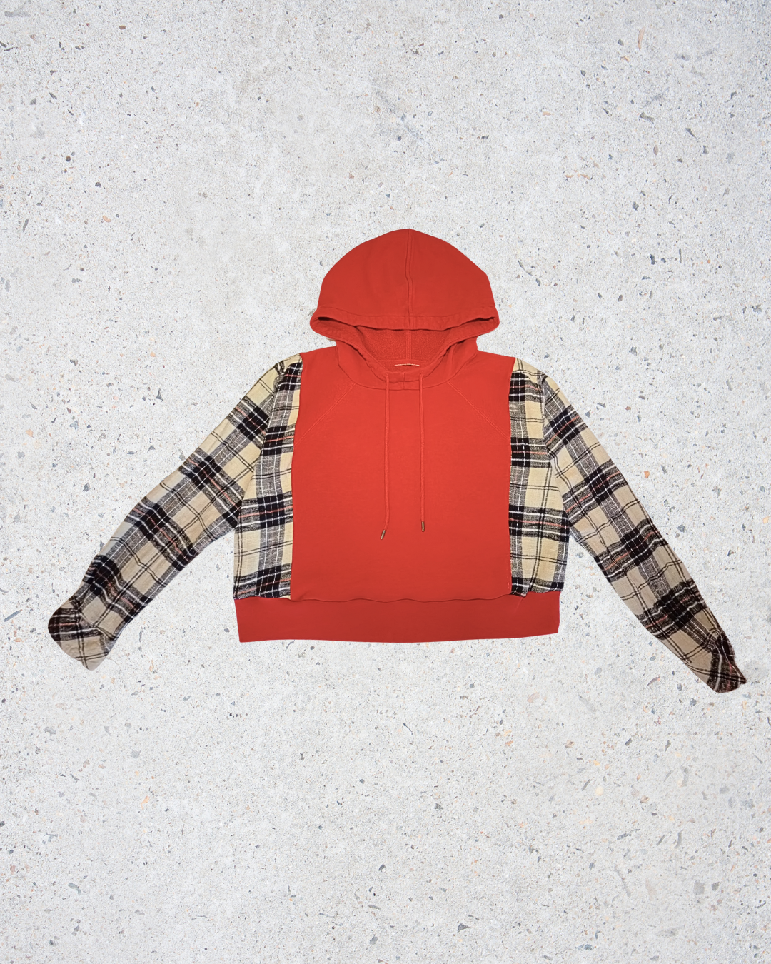 Flannel Crop Hoodie No. 33 | SIZE