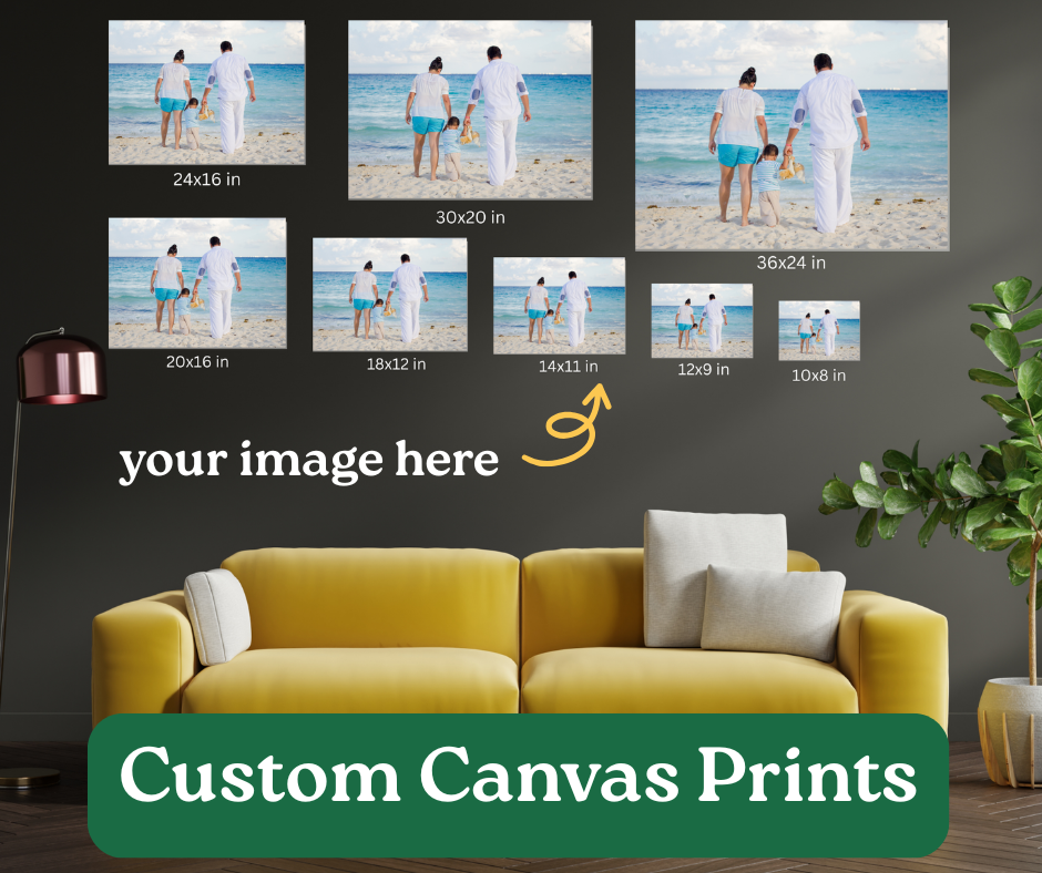 custom canvas print size mockup