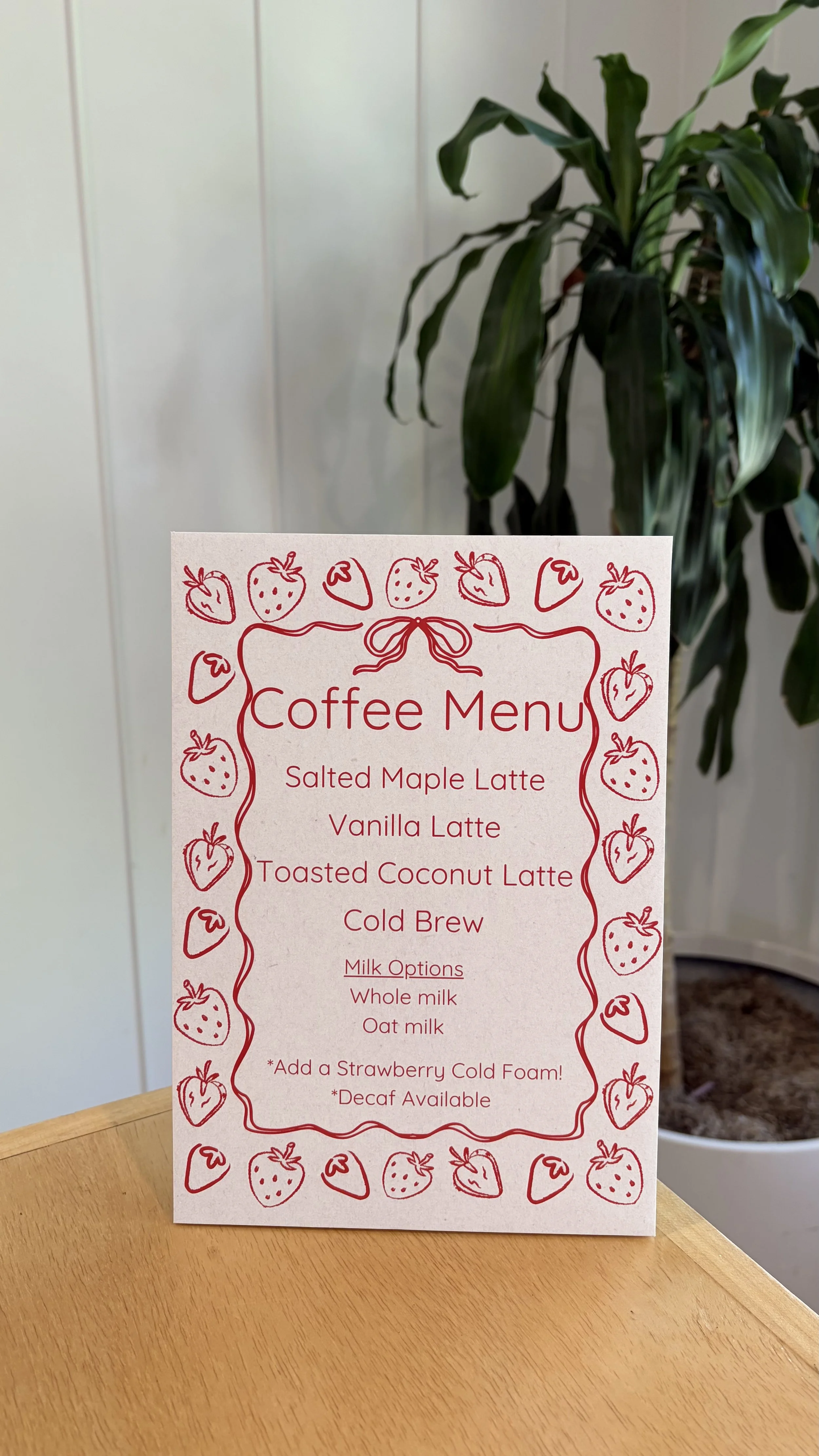 coffee cart Orange County custom menu