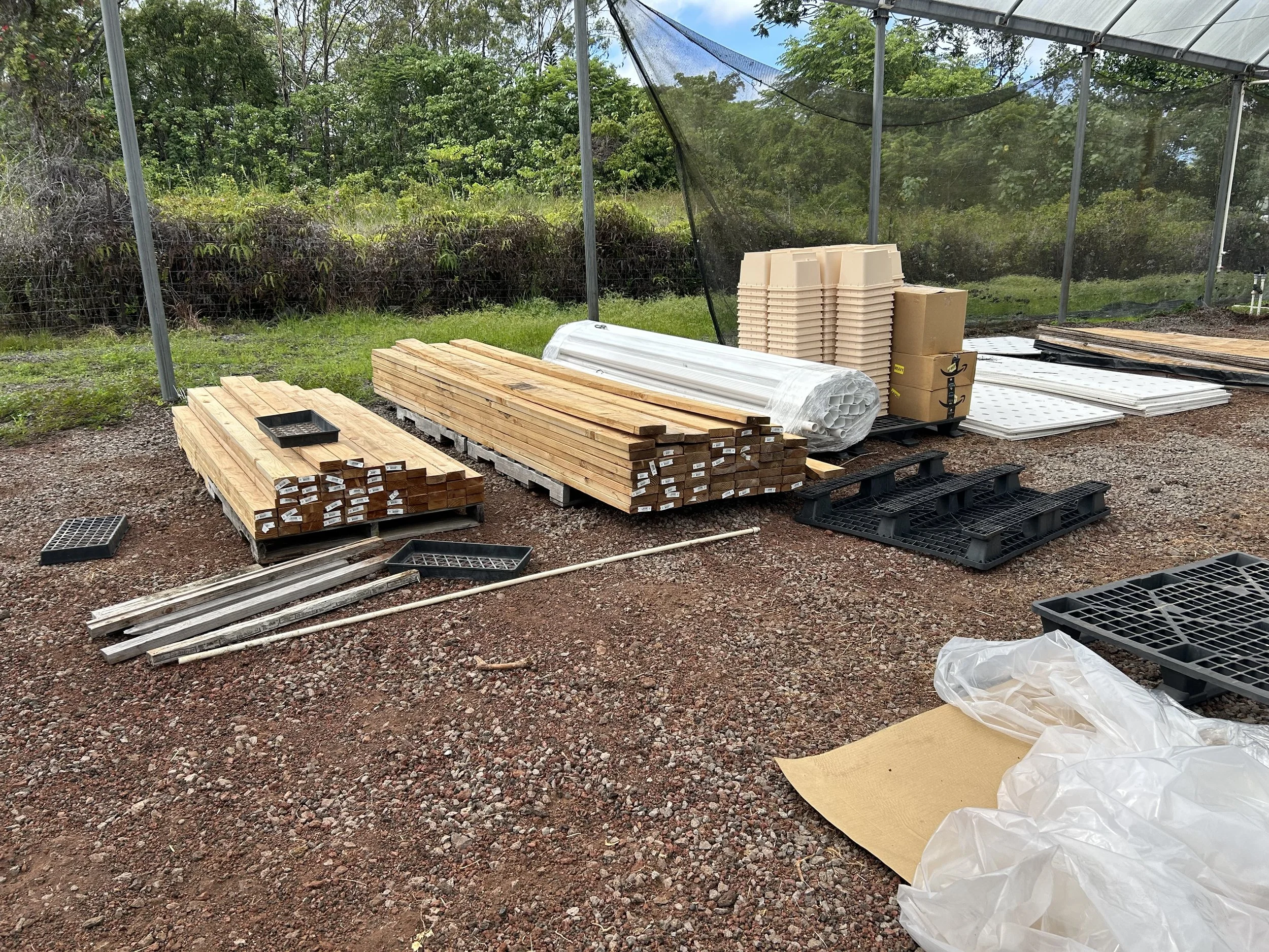 Materials for greenhouse repairs.