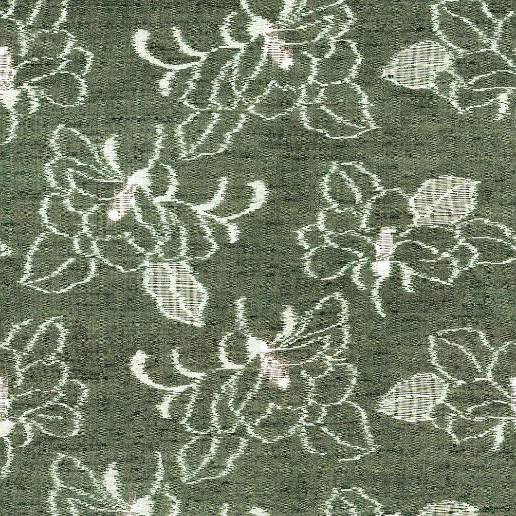 Detailed view of Hanagasumi Fennel cherry blossom print, inspired by traditional Kusaki-zome botanical dye methods for professional interior design trade projects.