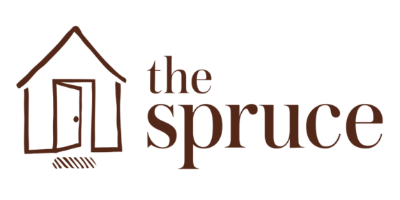 Logo with a simple house outline and the words "the spruce" next to it.