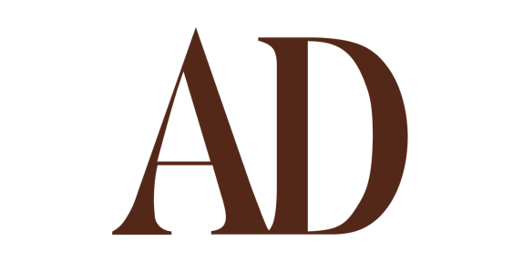 A logo with the letters 'AD' in large, brown font on a black background.