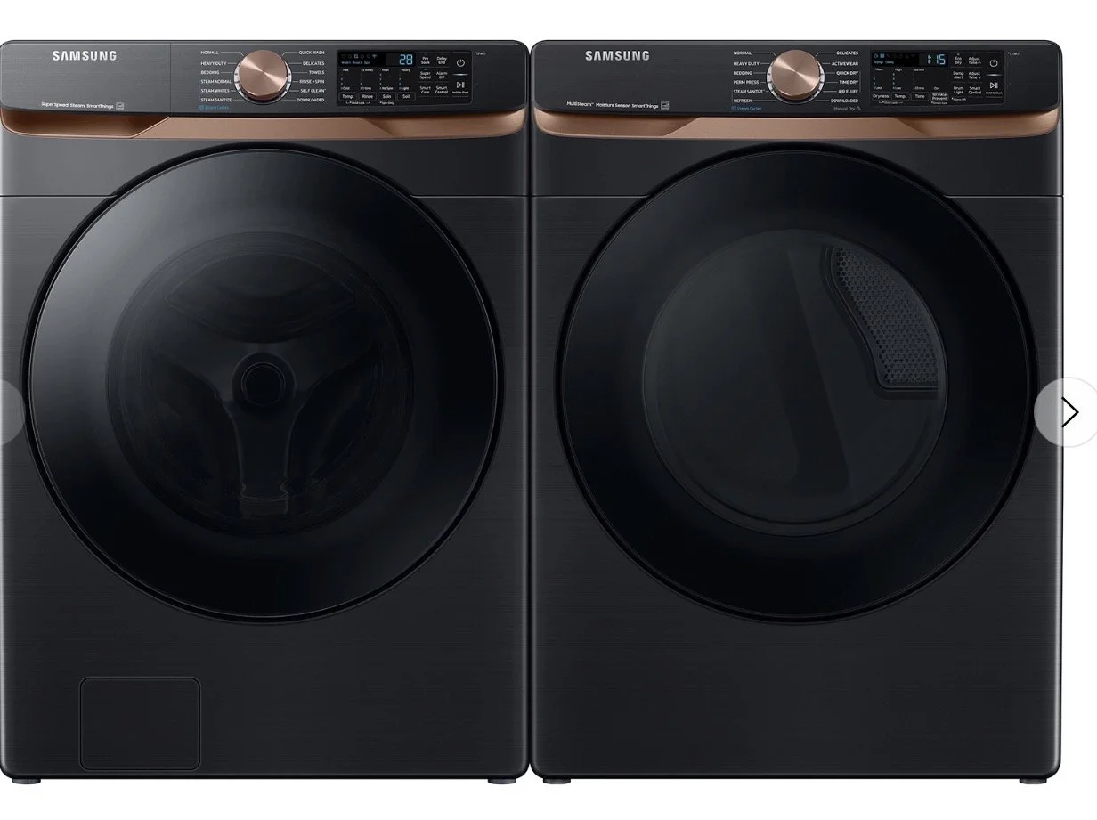 SAMSUNG FRONT LOAD WASHER AND GAS DRYER