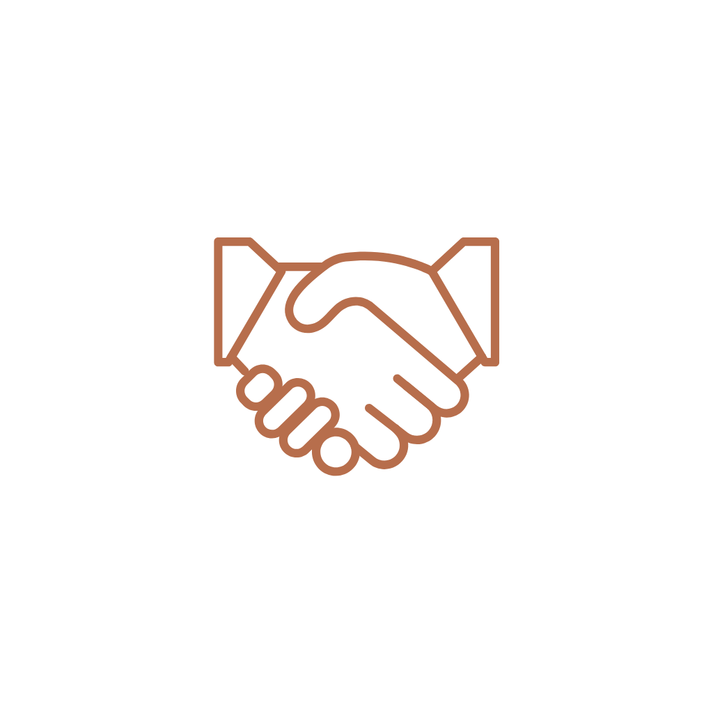 Handshake icon symbolizing trust, partnership, and professional collaboration.