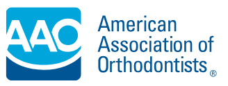 Logo of the American Association of Orthodontists with stylized letters and text
