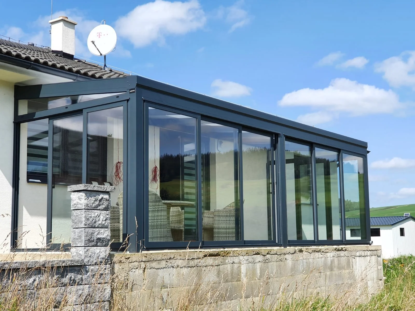 glassheaven szezonális télikert antracit üvegezés