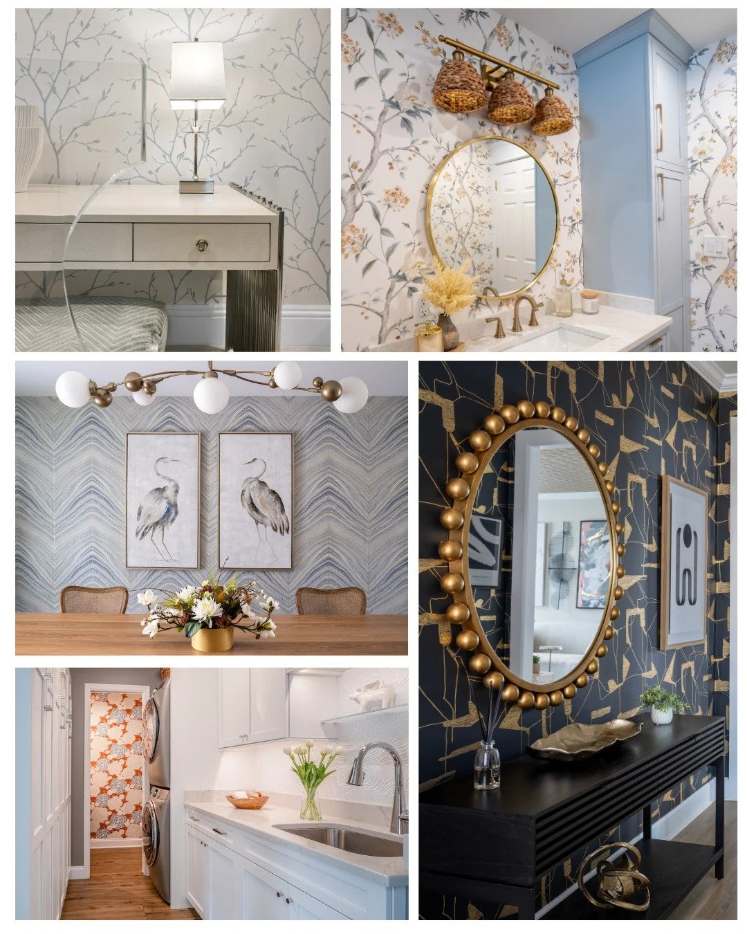 It&rsquo;s Wallpaper Wednesday! Great design is layered. Wallpaper introduces pattern, movement, and dimension that transform a room from flat to finished. Here are some of our favorite spaces where wallpaper makes all the difference. #KDDesigns #Cus