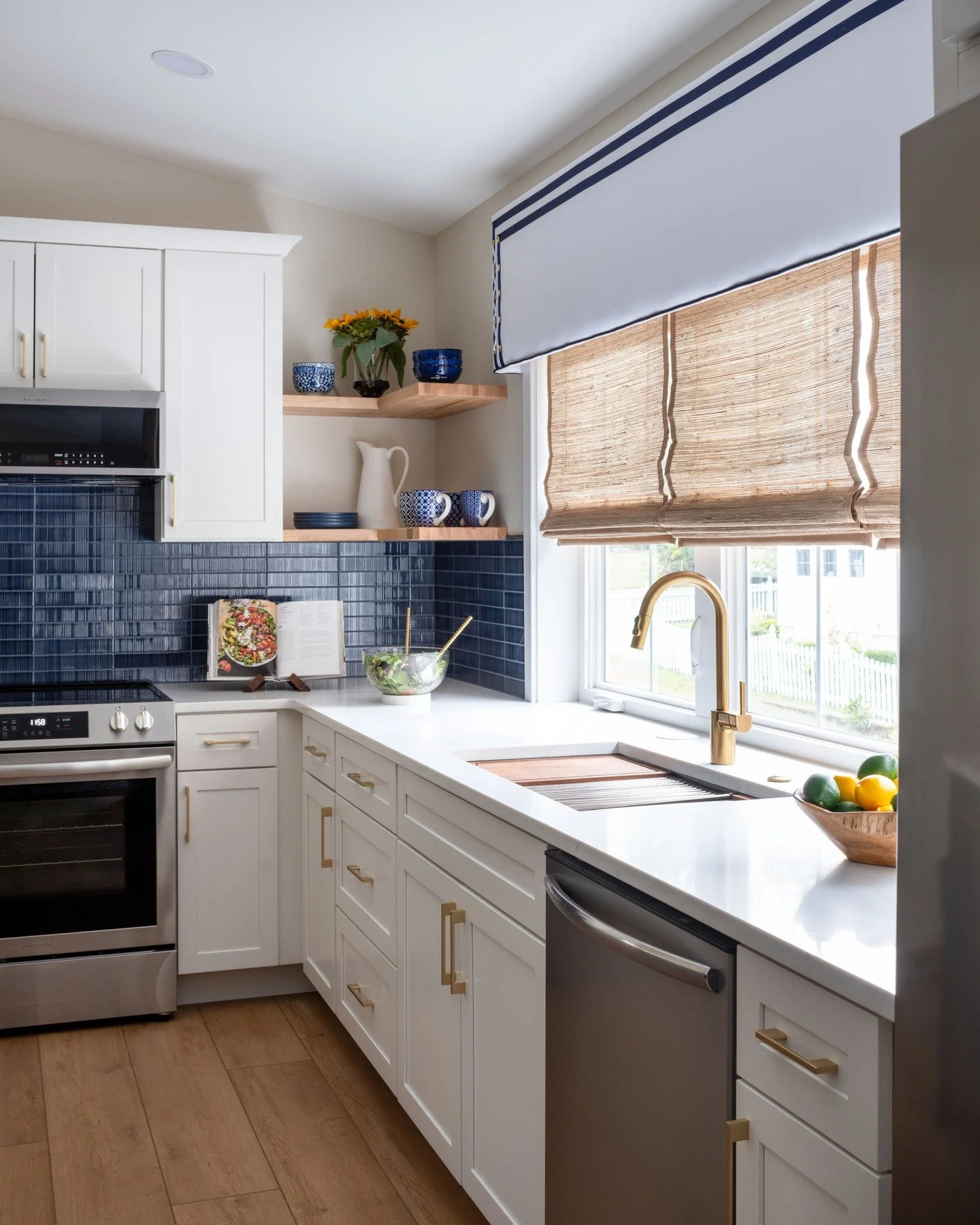 Light, bright, and beautifully done! Small kitchens can make a big statement with the right details as shown in this newly built rental property. 
Photography By: @johncolephoto 
#KDDesigns #CustomeInteriors #KitchenDesign #InteriorDesigner