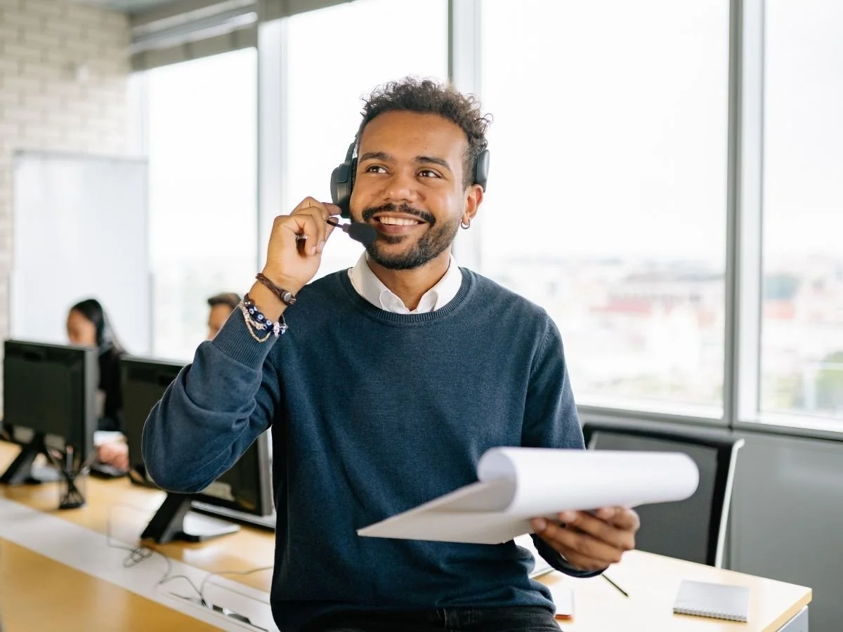 Insurance Agent On a Call