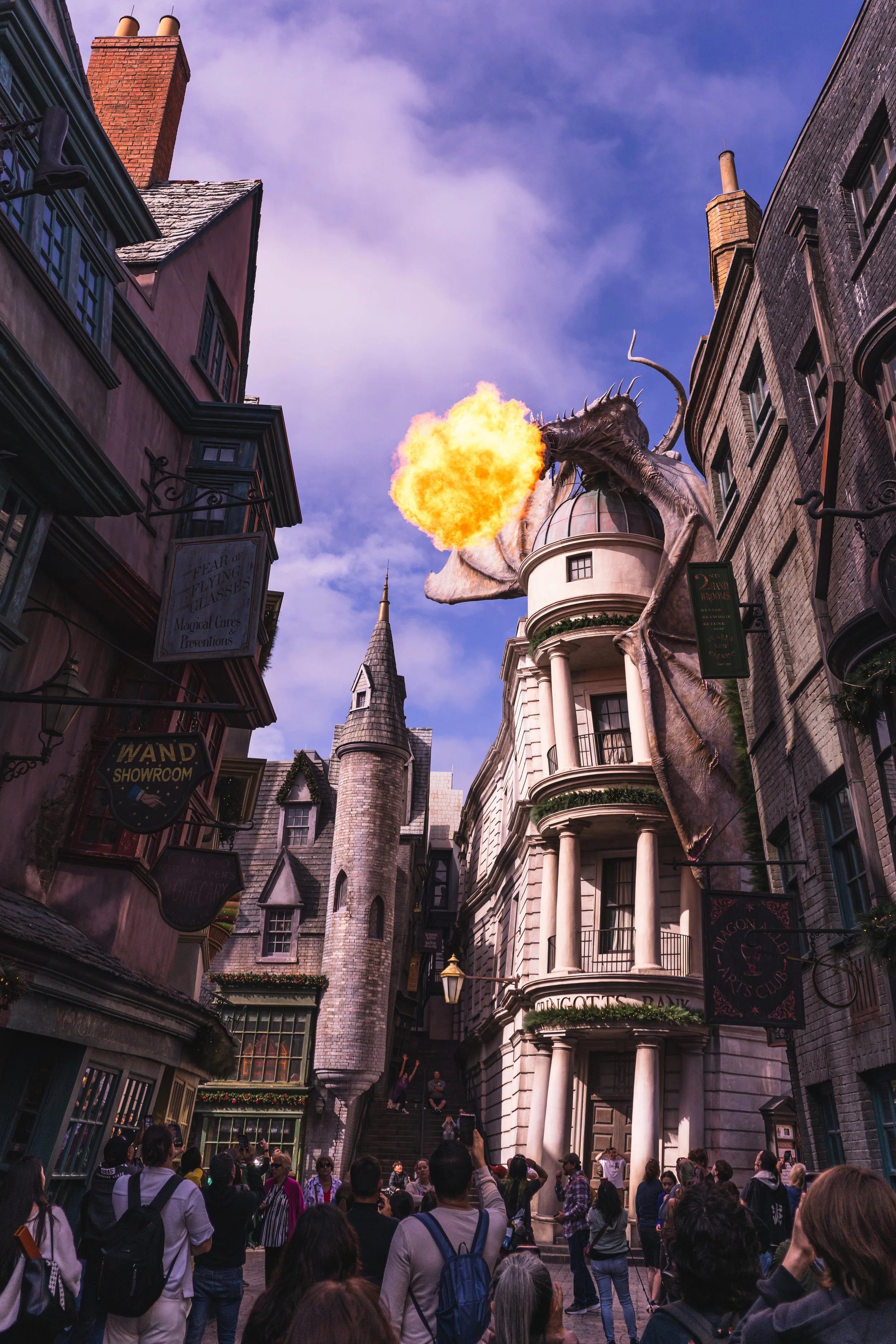 Dragon Blowing Fire at The Wizarding World of Harry Potter