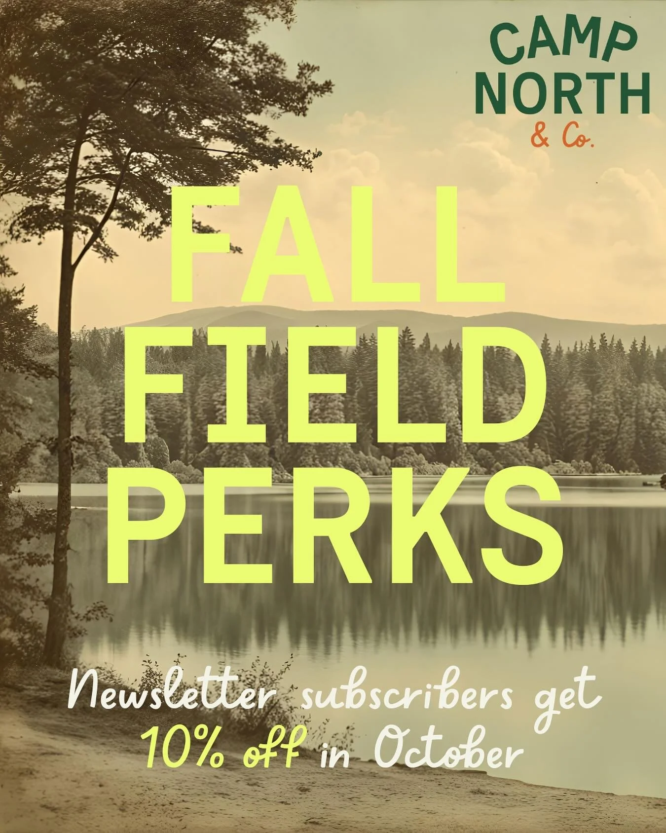 The first edition of Camp North &amp; Co. Field Notes drops October 1. 🍂⛺️🍁

Sign up at campnorthandco.com to join the crew and unlock your Fall Field Perk: a 10% off code, delivered straight in the newsletter. Cozy stories, new goods, and seasonal