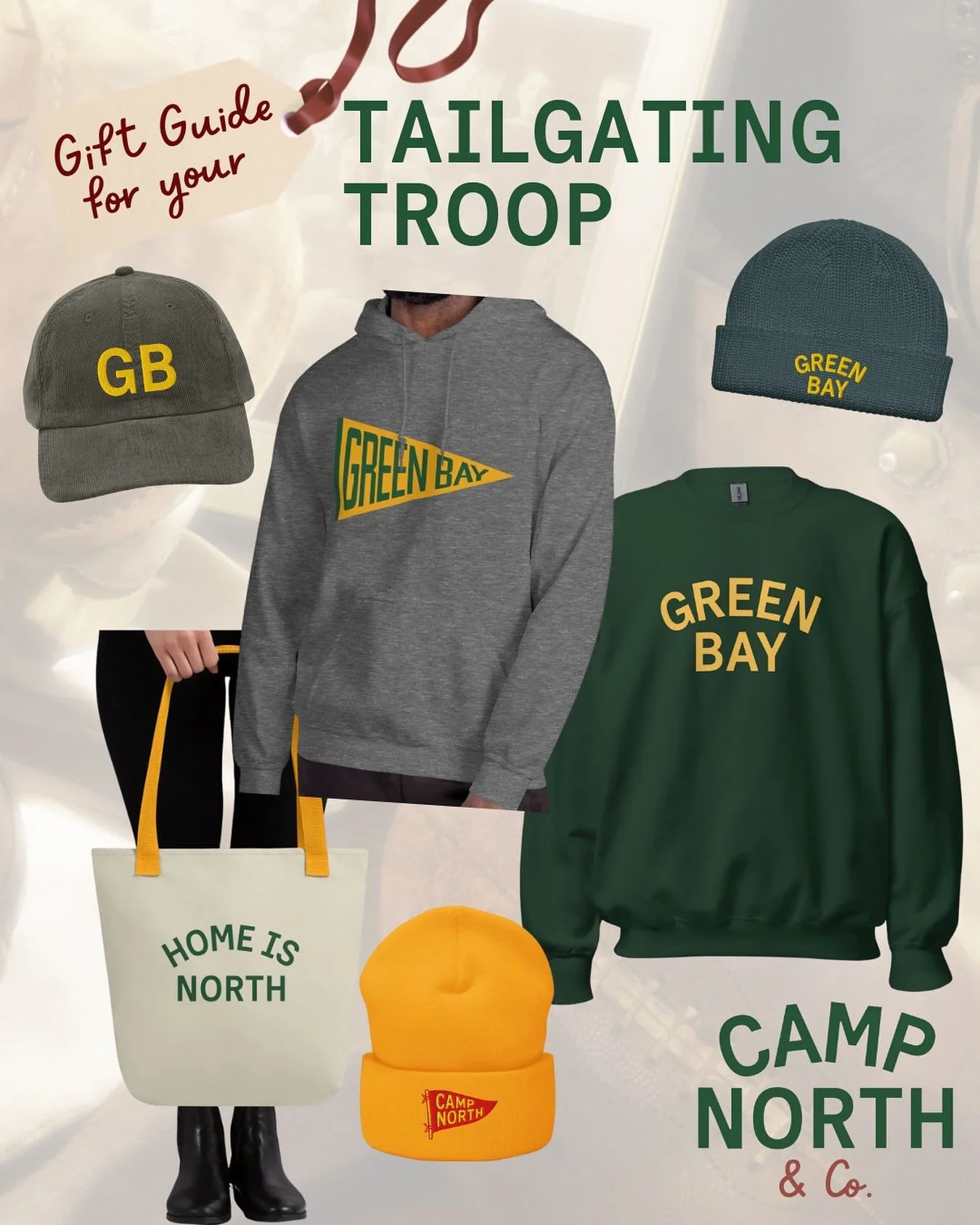 For those rooted in Green Bay&rsquo;s spirit: hardworking, humble, and a little outdoorsy. 💚💛

The Gift Guide for your Tailgating Troop, celebrating the place where cozy living meets community pride.

campnorthandco.com/shop

Stay Cozy 🏕️

#campno