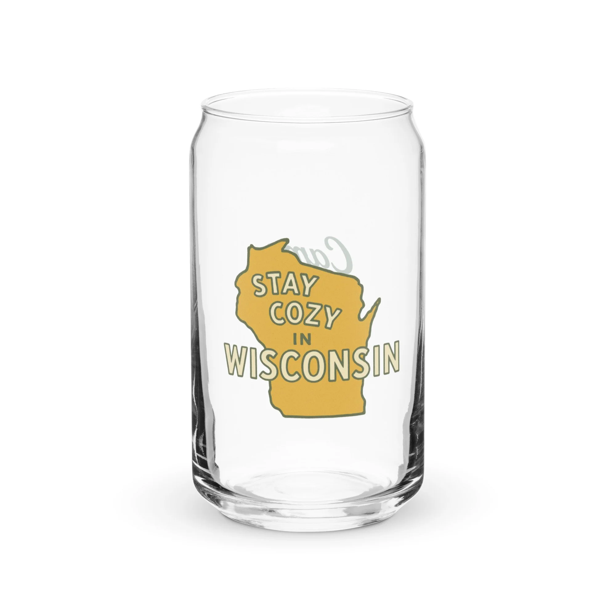 Stay Cozy in Wisconsin Can Glass