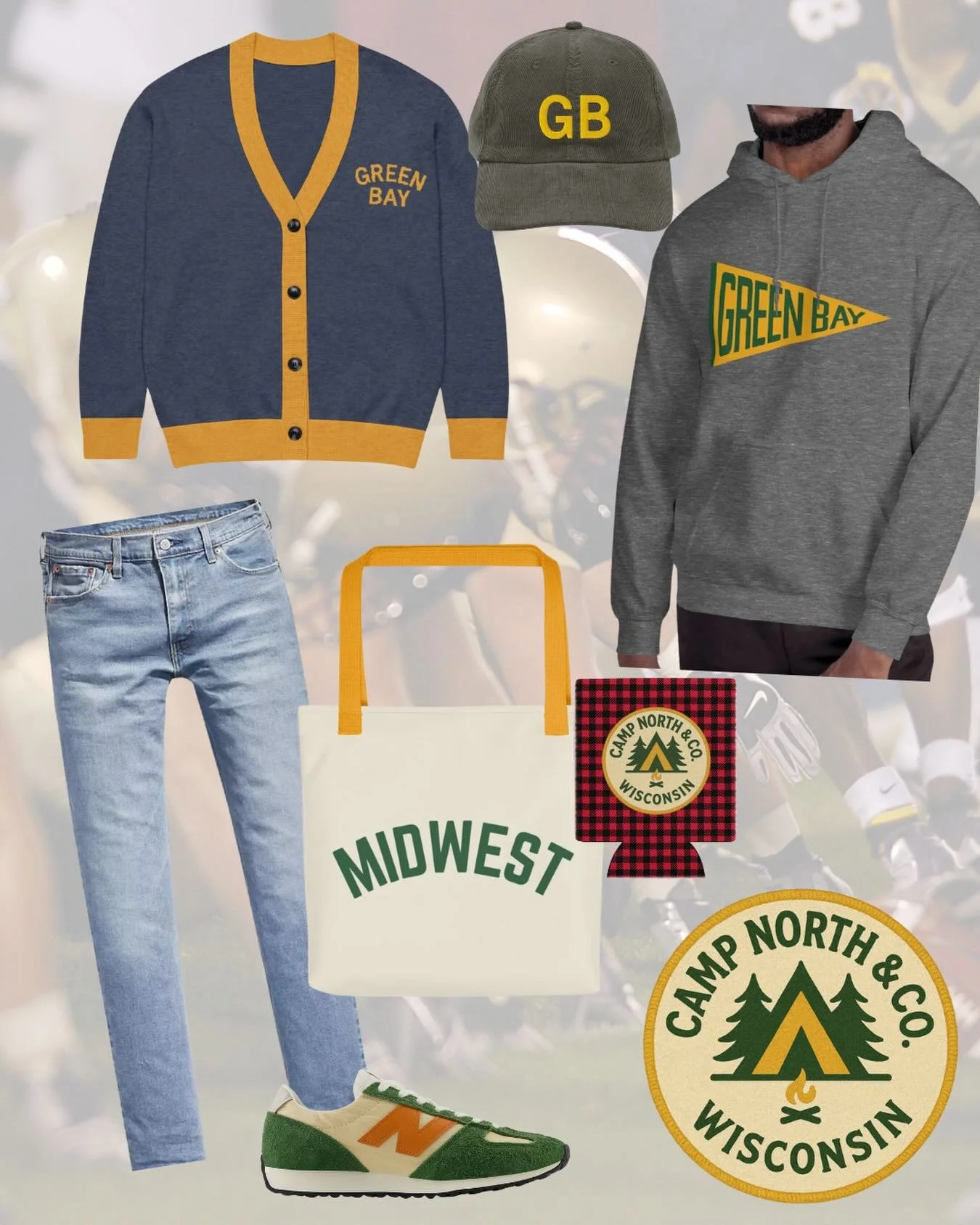Gameday layers, Camp North style 💚💛

A Green Bay cardigan, classic pennant hoodie, GB corduroy cap, and a tote for all your essentials. Cozy, casual, and ready for kickoff.

Find these pieces at campnorthandco.com.

Stay Cozy 🏕️

#campnorthandco #