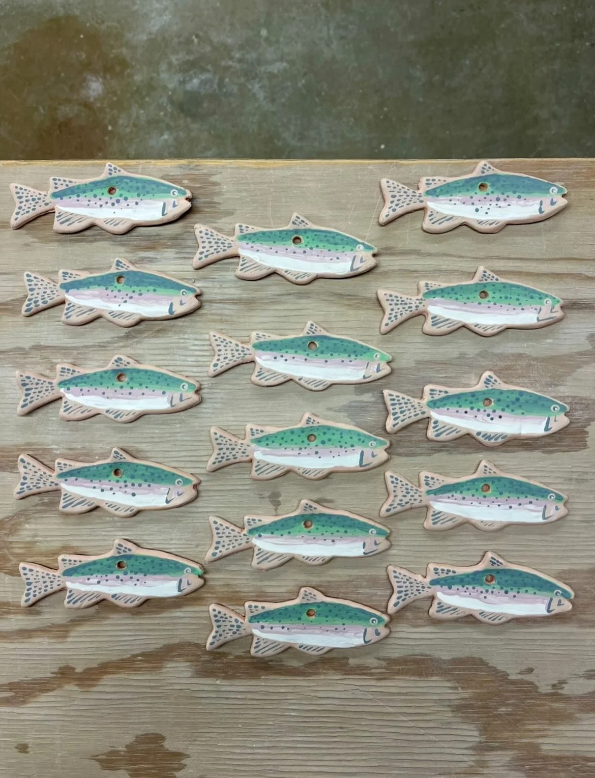 Back by popular demand! 🎣

More trout ornaments are in the works for those who missed out during the holidays. A trout mug is joining the lineup, too. Final glazing is happening this week, and they&rsquo;ll be added to the shop as soon as they&rsquo