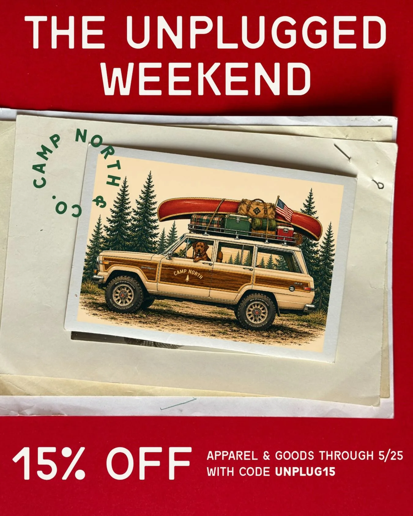 This Memorial Day weekend, Camp North is stepping away from screens for a few days.

More campfires. More time with friends. Less scrolling.

To celebrate, enjoy 15% off apparel and goods (but not ceramics) during The Unplugged Weekend.

Use code UNP