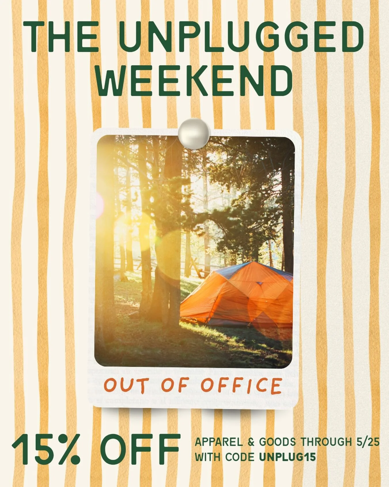 More campfires. Less screen time.

While I&rsquo;m away, enjoy 15% off apparel + goods during The Unplugged Weekend. Excludes ceramics. 

Use code: UNPLUG15

Now through Monday night.

Stay Cozy 🏕️

#campnorthandco #staycozy #northwoods #shoplocal #