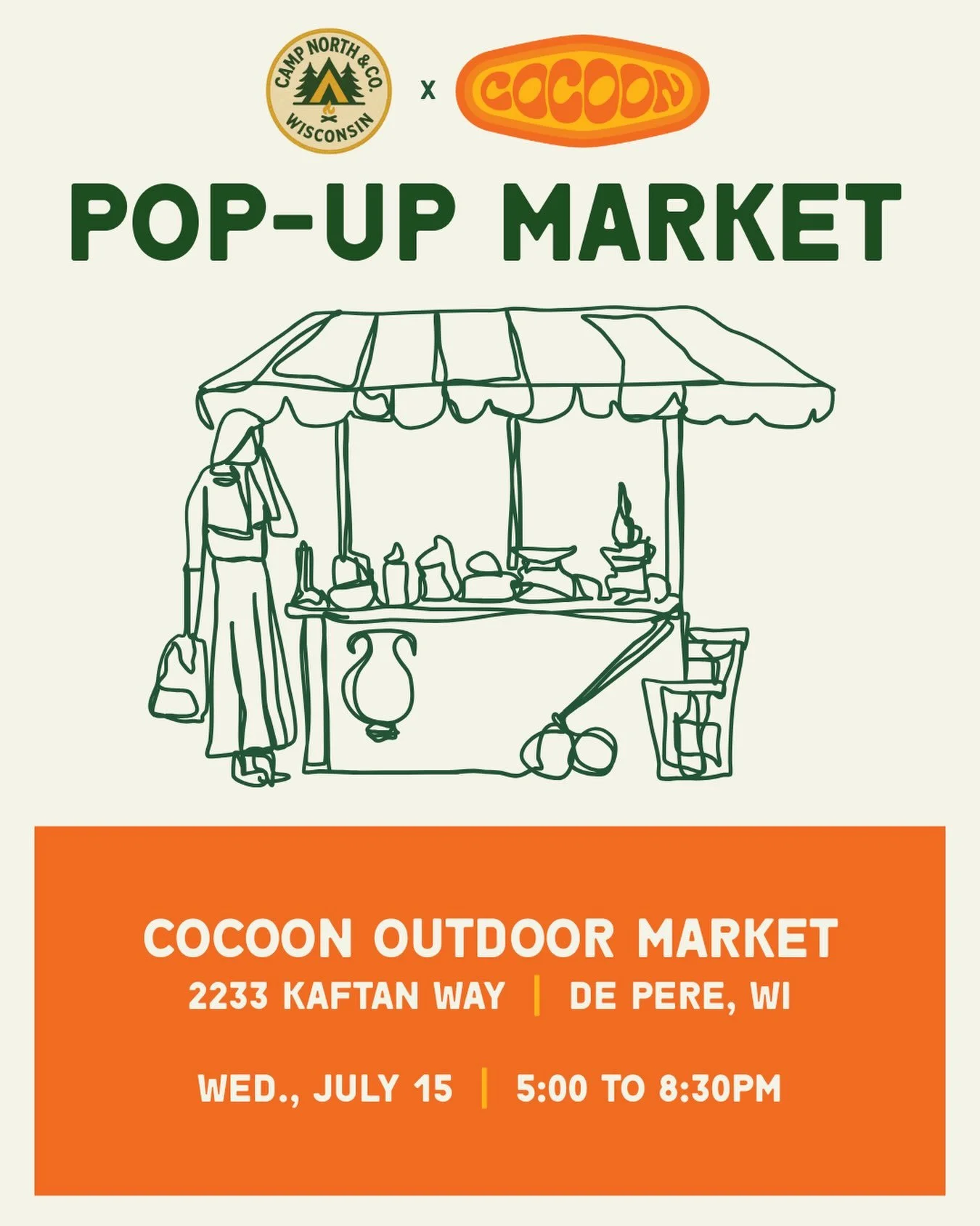 Camp North is headed back to @cocoonbrewing 🍻

If you&rsquo;re in the De Pere area tomorrow evening, stop by the Cocoon Outdoor Market. I&rsquo;ll have handmade ceramics and camp-inspired apparel. 

📍2233 Kaftan Way | De Pere, WI
🗓️ Wed., July 15
