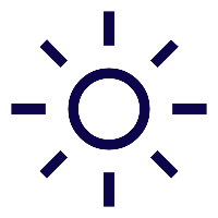 Sun icon with rays extending outward