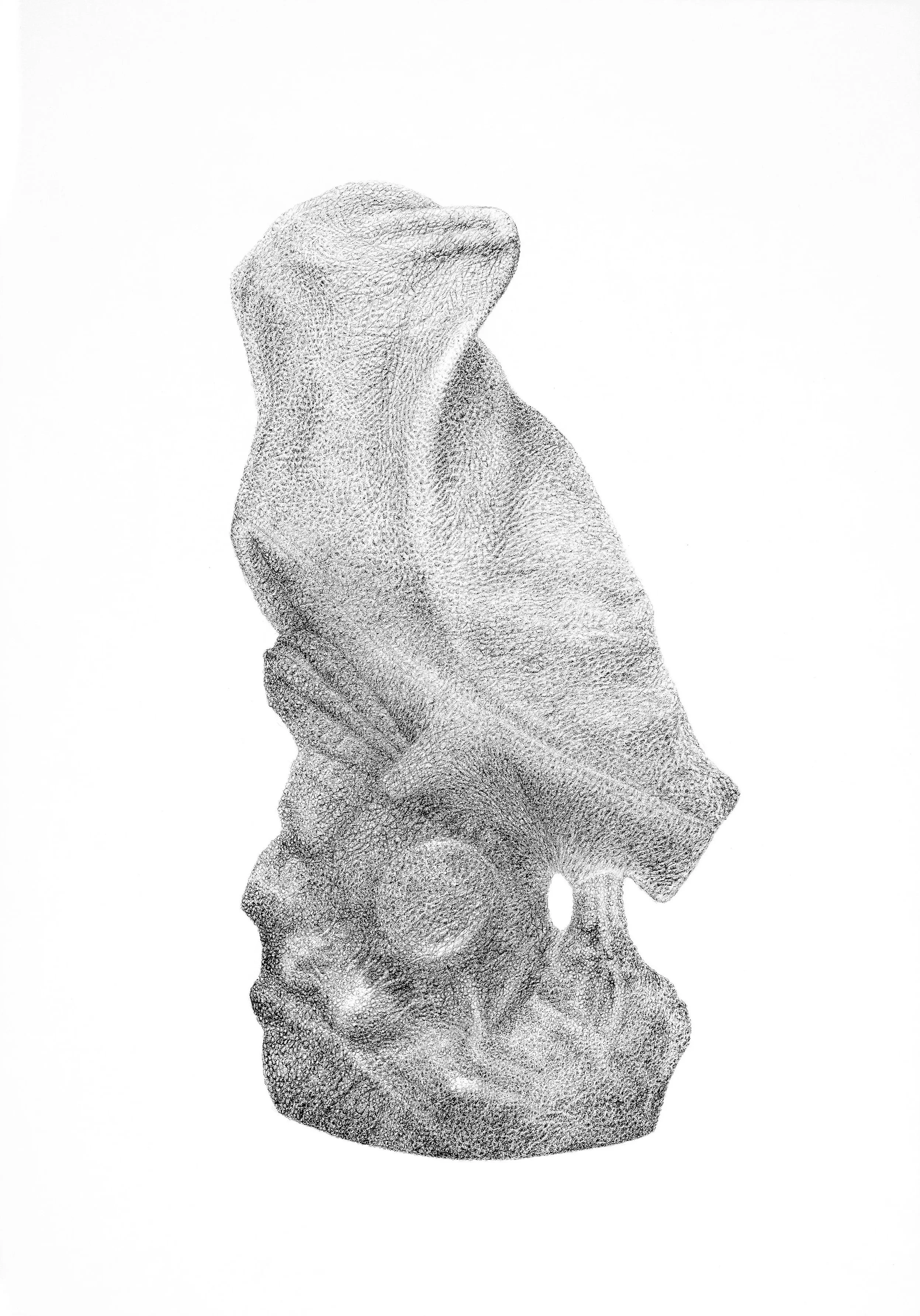 Porcelain Revival, 2024
Charcoal on paper
100x70 cm (framed in oak tree: 74.9x105 cm)