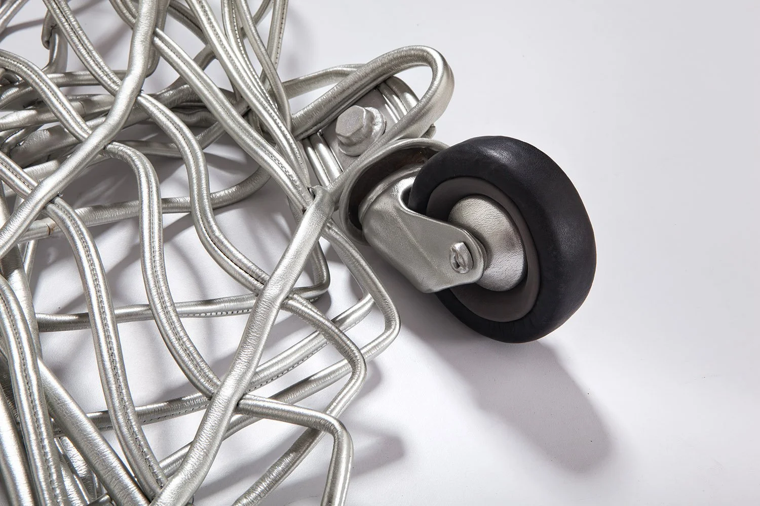 Three quarters cow one quarters pig (detail), 2010, leather, 131x90x20 cm