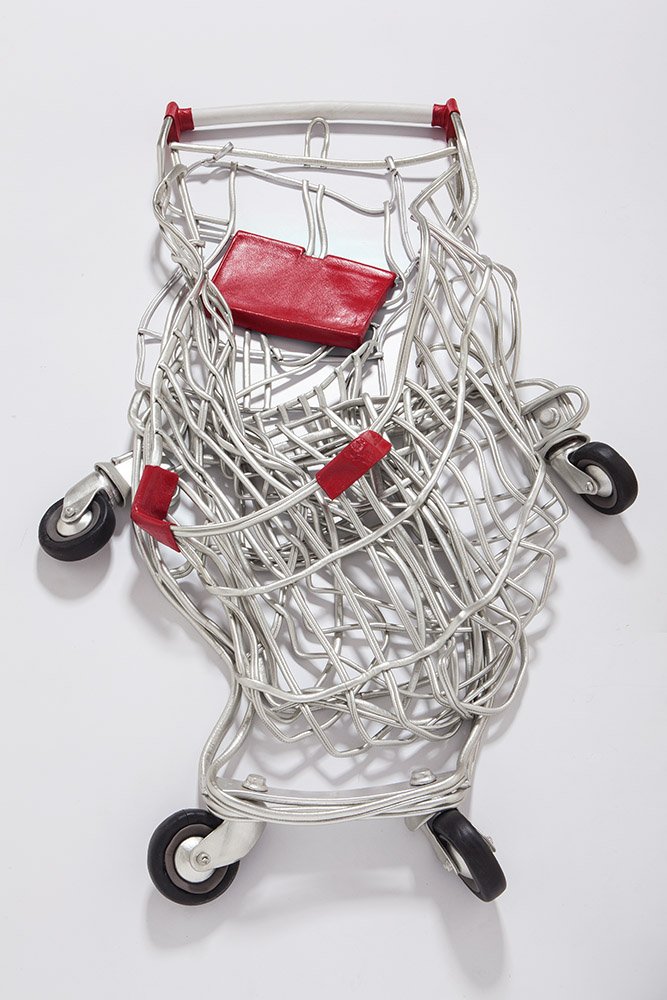 Three quarters cow one quarters pig, 2010, 
leather, 131x90x20 cm