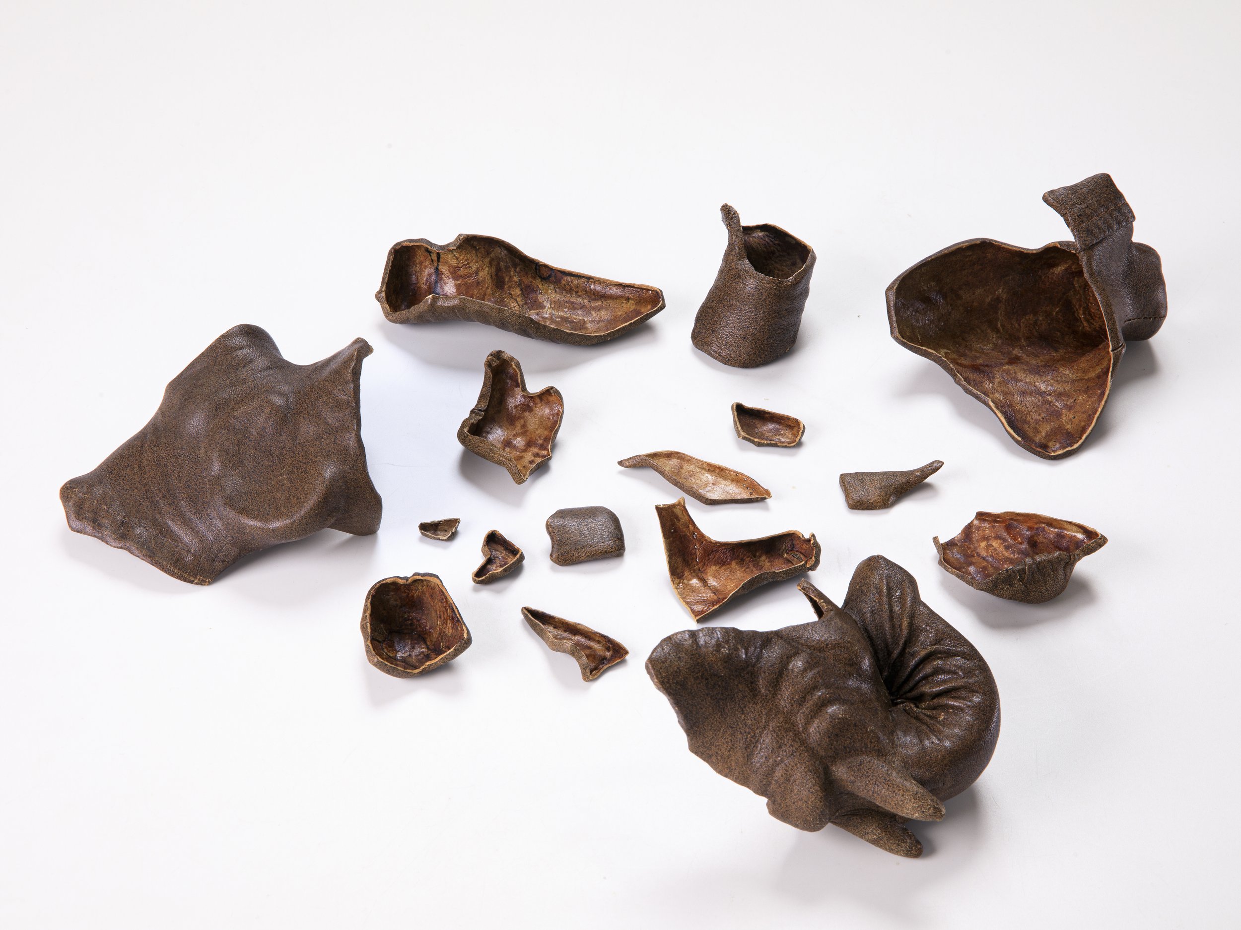 Letter to an Elephant (after Romain Gary), 2025, recycled leather, 20x16x4.5 cm