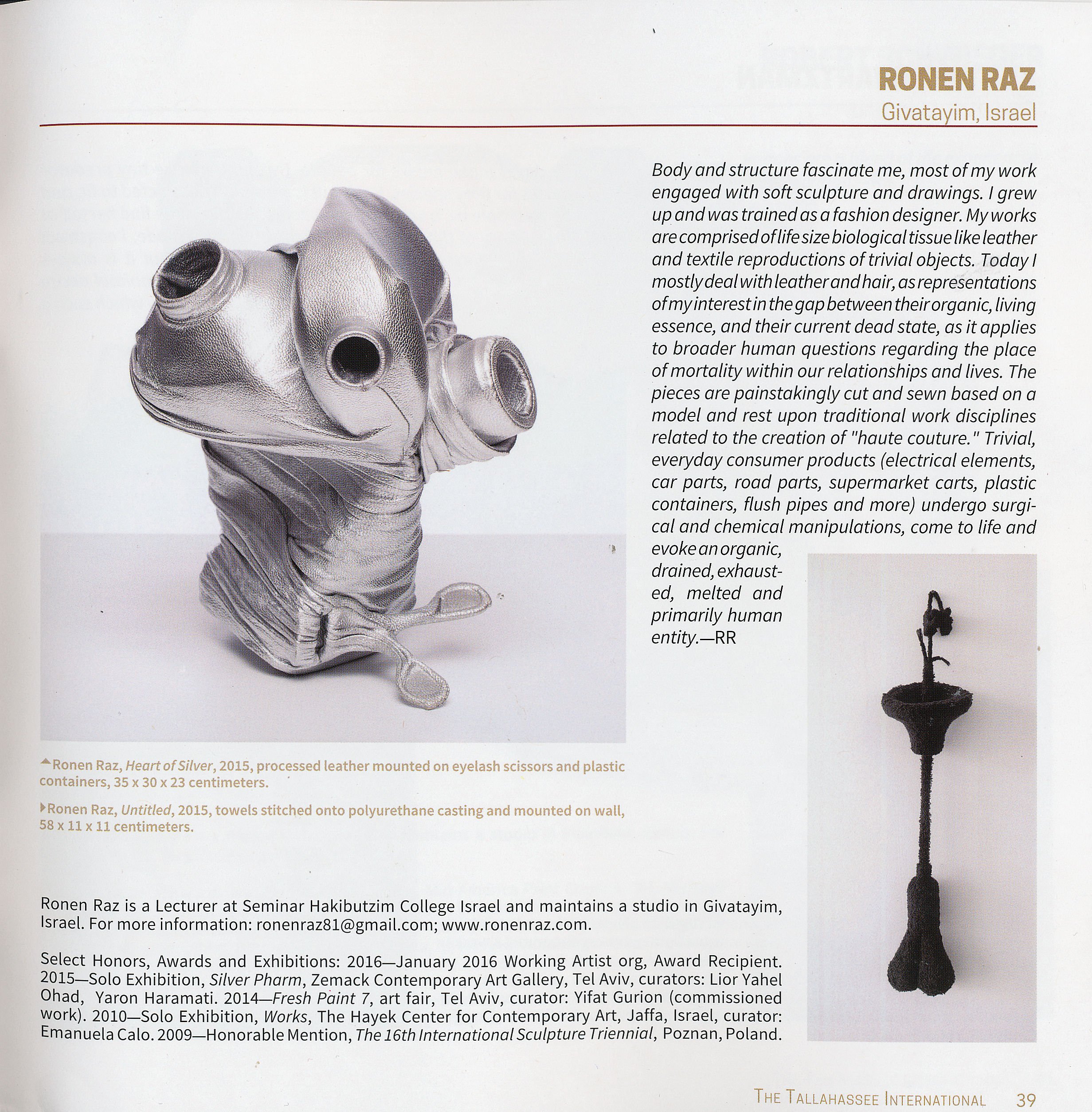 1st Prize at the 31st Tallahassee International, FSU Museum, Tallahassee, FL, USA