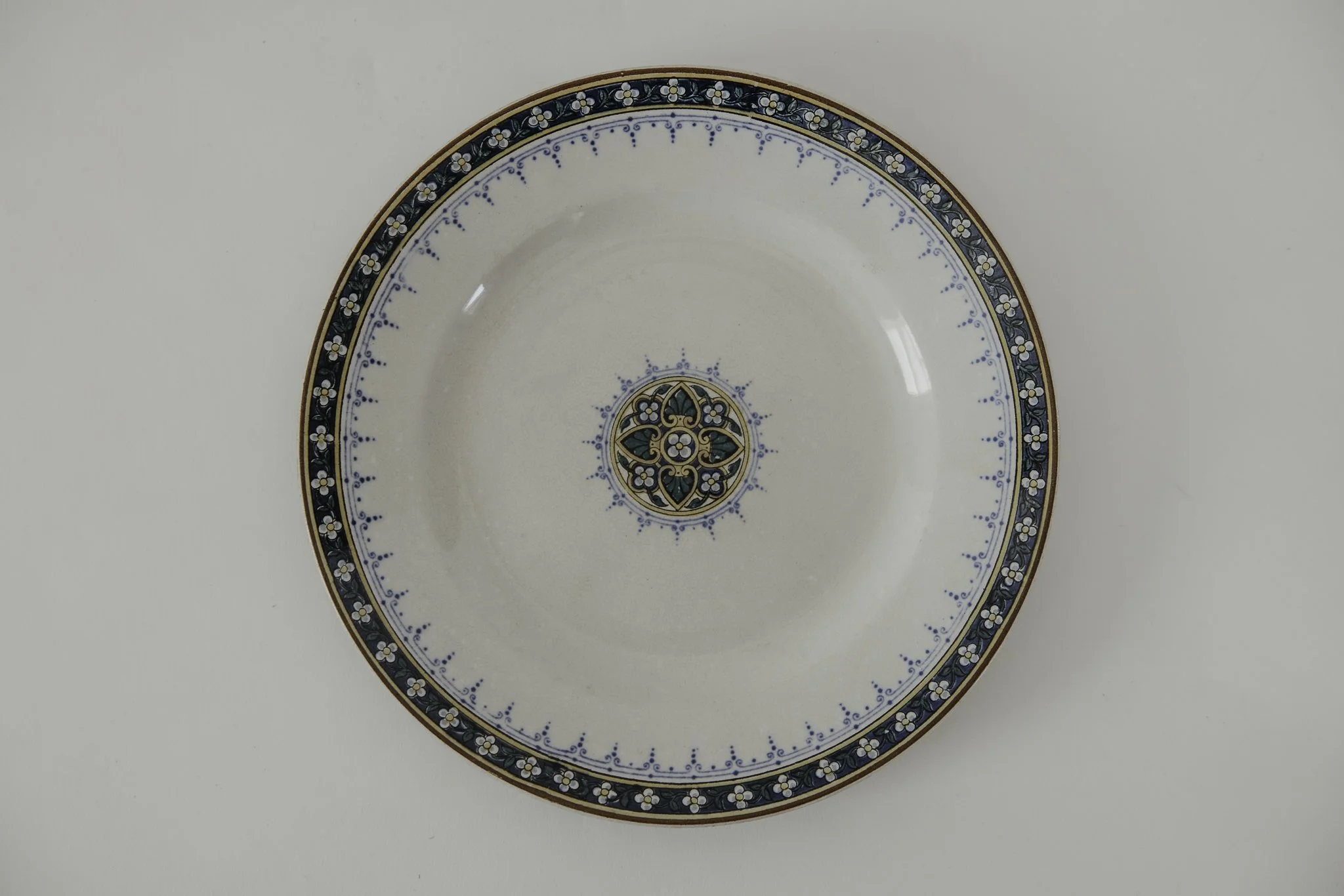 Antique Forget-Me-Nots Sarreguemines Terre De Fer Plates