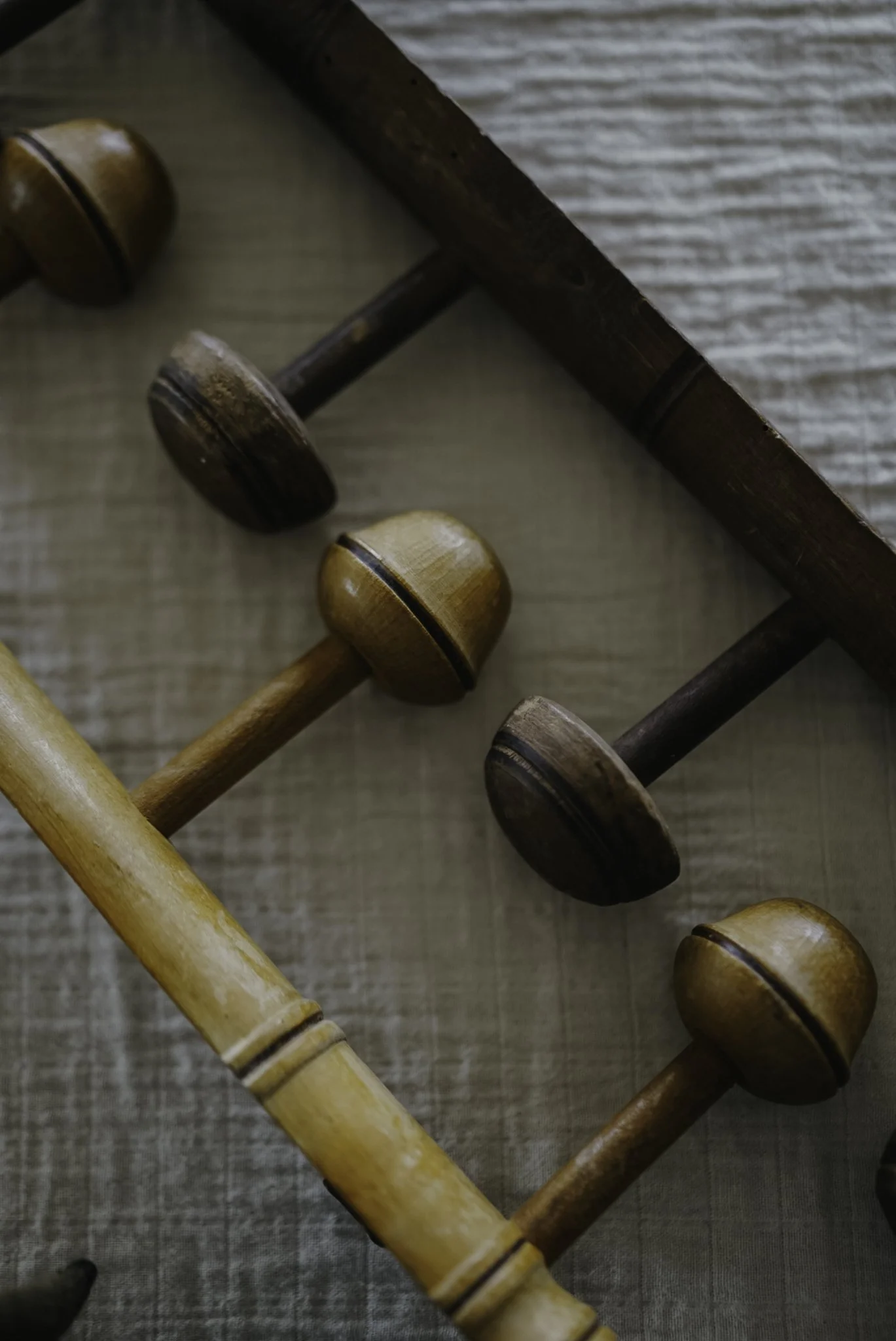 Vintage French Faux Bamboo 5 Peg Wall Hook