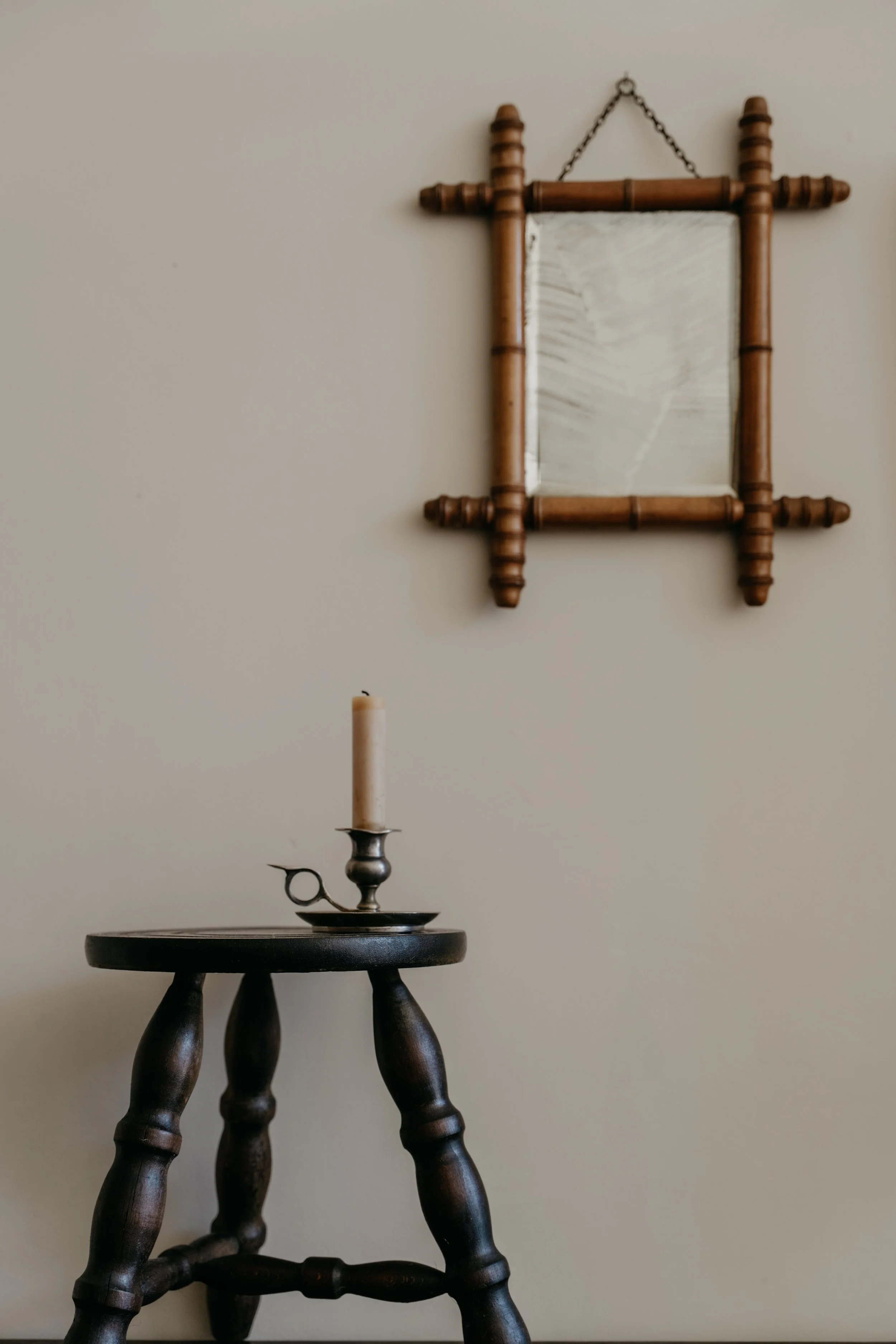 Vintage French Bobbin Milking Stool