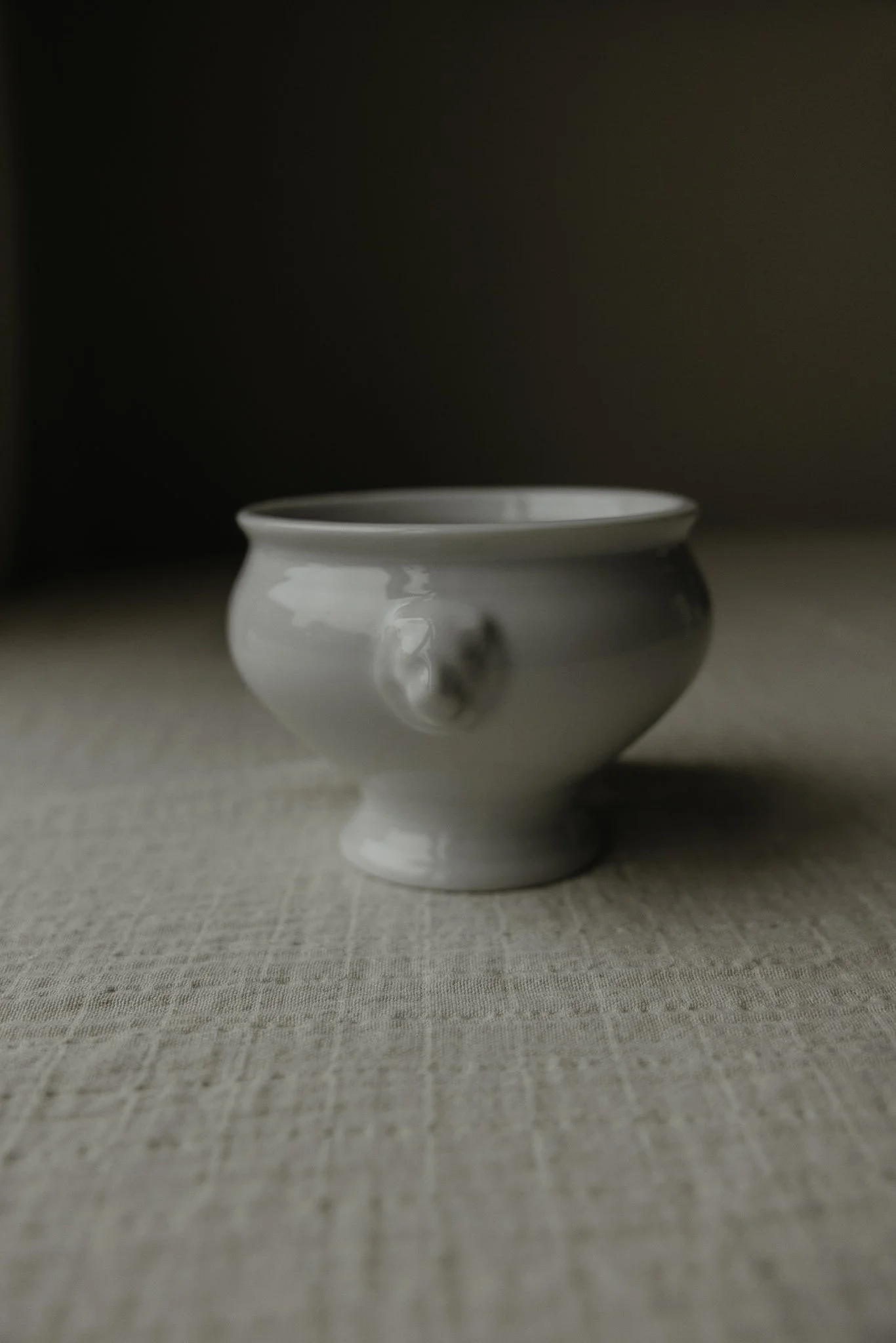 Vintage French Traditional White Ceramic Lion Head Soup Bowls