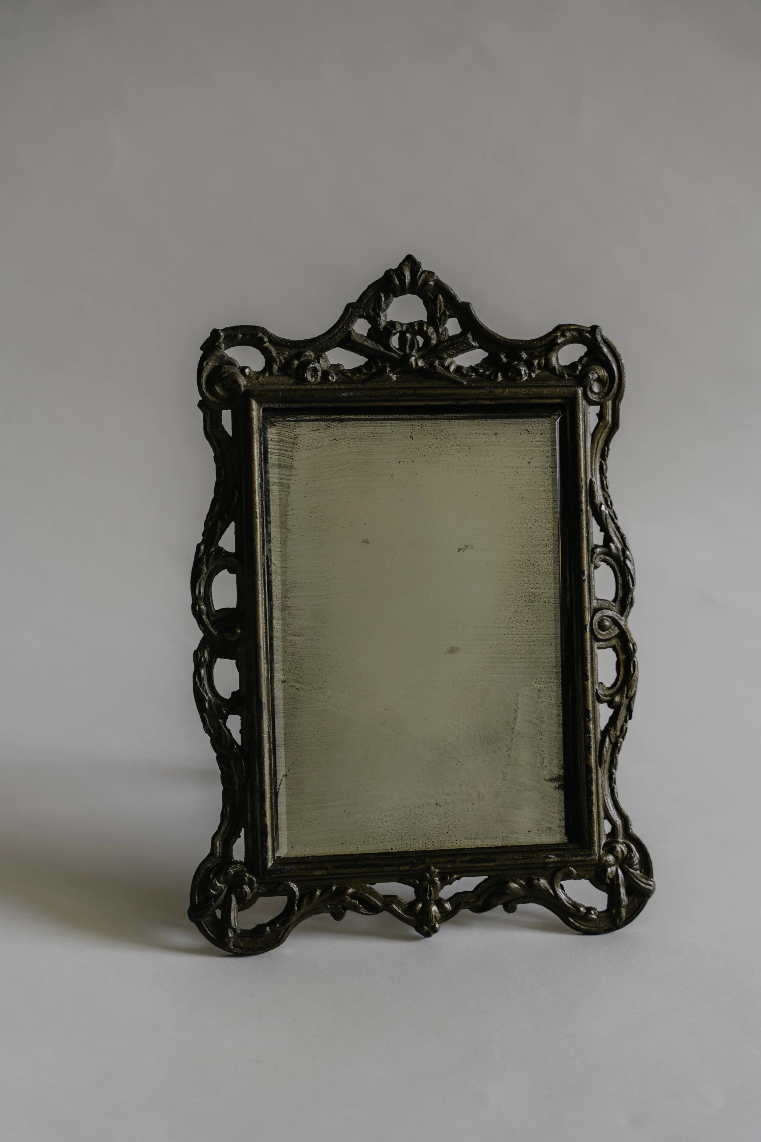 French Antique Brass Easel Mirror