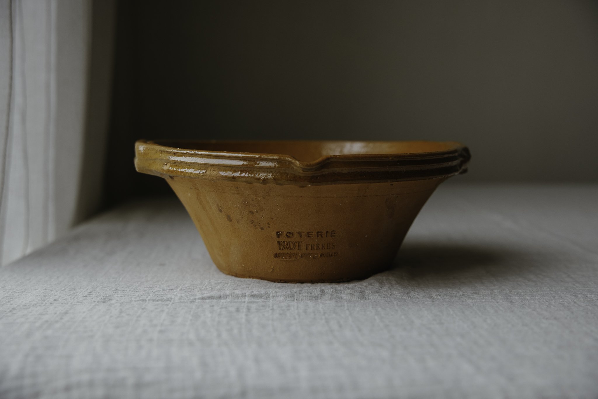 Antique French Terracotta Tian Bowl (Tumeric)